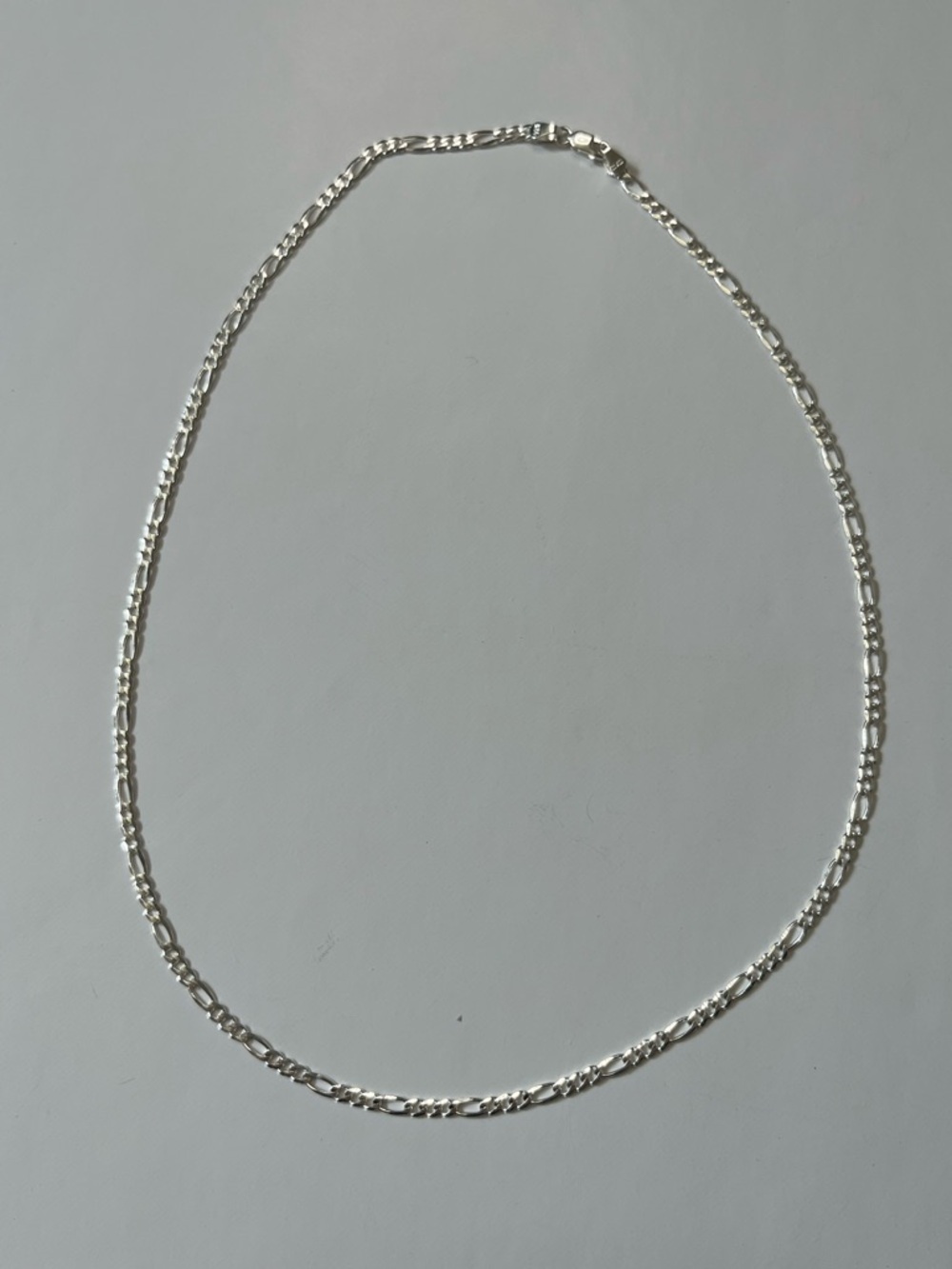 925 Silver Figaro Chain Necklace - Dainty Sleek Silver Women's Jewelry
